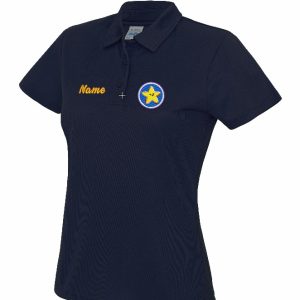 French Navy Ladies Polyester Polo Top for Chetwynd Primary Academy Staff