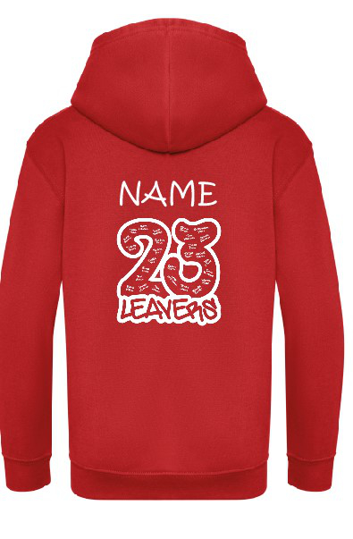 School Leavers Hoodie from Simply First with white lettering. For 2024. Sizes 3XL to 5XL