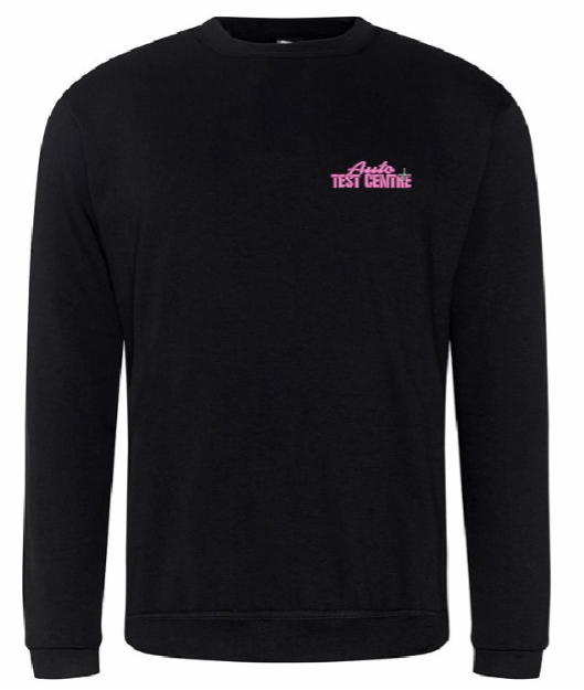 Sweatshirt in black with logo for the Auto Test Centre
