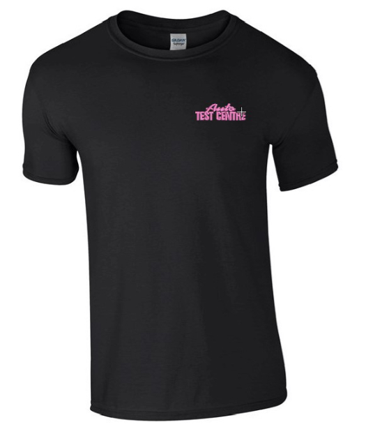 T-Shirt in black with logo for the Auto Test Centre