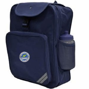Rucksack Backpack in navy blue with school logo for Brackenfield School