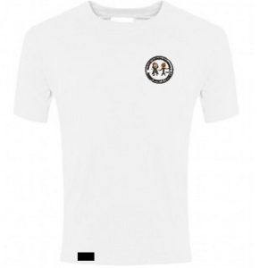 White PE top with school logo for Albany Infant and Nursery School