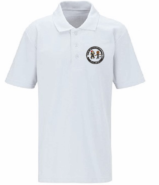 Polo Top in white with school logo for Albany Infant and Nursery School