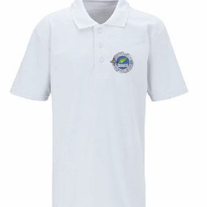 Polo Top in white with school logo for Brackenfield School