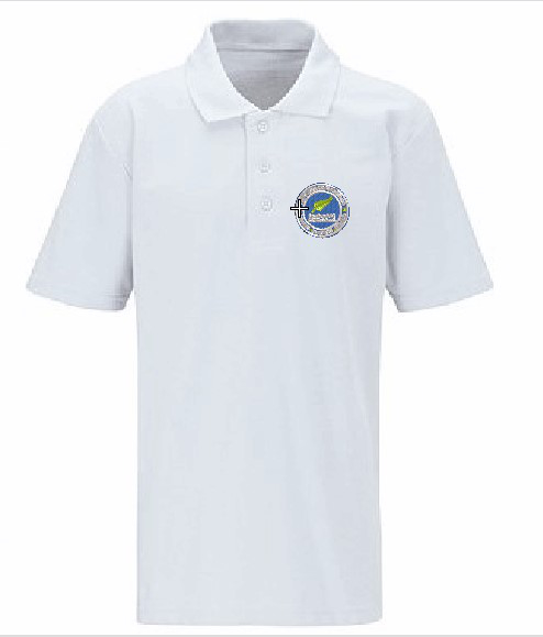 Polo Top in white with school logo for Brackenfield School