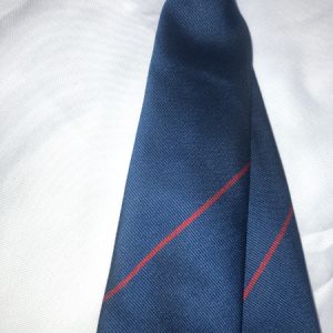 Blue With Thin Red Stripe Clip On Tie