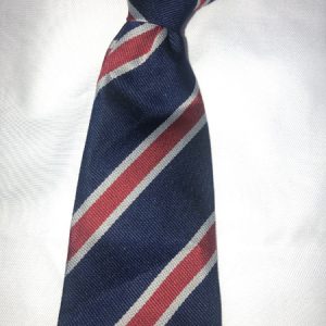 Royal Blue Red and Silver Stripe Clip On Tie