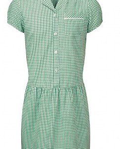 Green and white short sleeve dress for Bramcote C of E Primary School