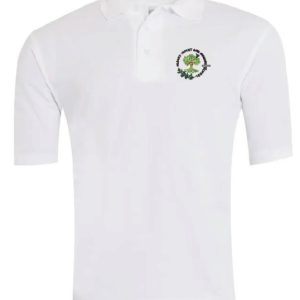 Polo Top in white with school logo for Albany Infant and Nursery School