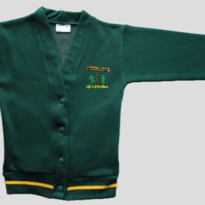 Green with Gold Cardigan for Bramcote C of E Primary School